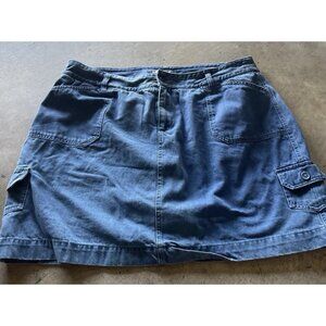 Vintage Woman Within Denim 6-Pocket Cotton Stretch Skirt Short Women’s Sz 18